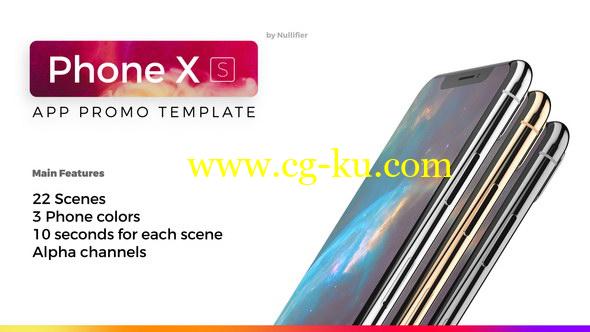 AE模板：三维iPhoneXS手机界面APP展示片头动画 App Promo Phone XS的图片1