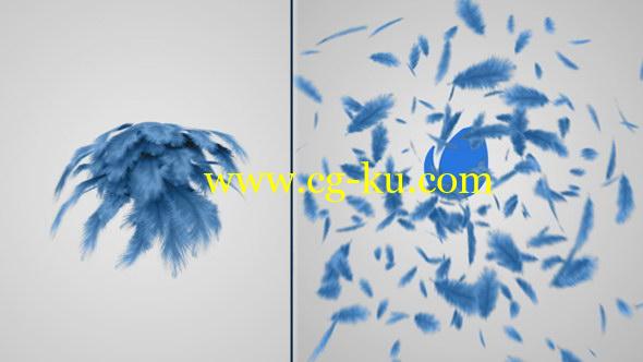 AE模板-羽毛爆炸纷飞LOGO标志展示片头 Feathers Logo Reveal的图片1