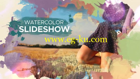 AE模板-水墨油彩视觉差图文展示 Watercolor Parallax Slideshow的图片1