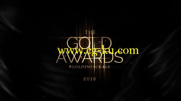 AE模板：金色华丽大气奢华年会活动晚会颁奖典礼片头包装 Gold Awards Package的图片1