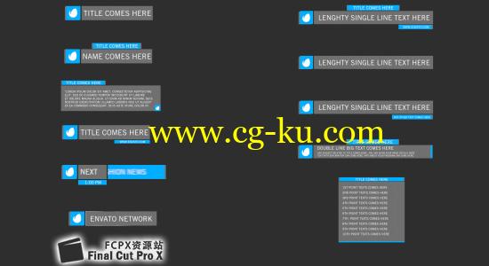 FCPX插件-12个简洁商务字幕条动画 Simple Lowerthirds的图片1