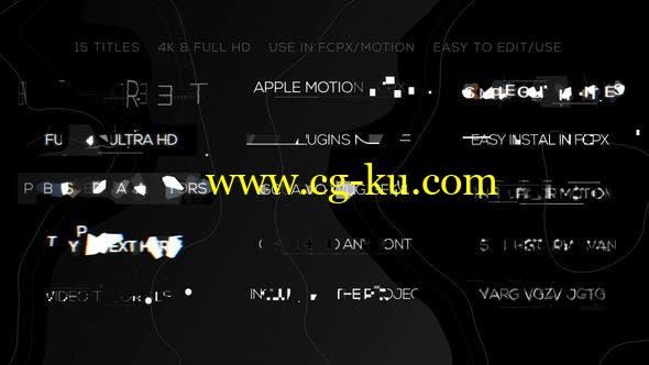 FCPX插件-15种信号故障干扰损坏文字标题动画 Glitch Minimal Titles的图片1