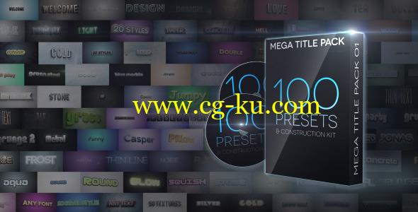 AE模版-100种文字标题片头合集 VideoHive – Mega Title Pack 01的图片1