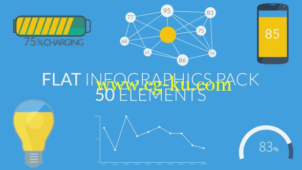 AE模版-50组扁平化信息元素合集包VideoHive Flat Infographics Pack (50 Elements)的图片1