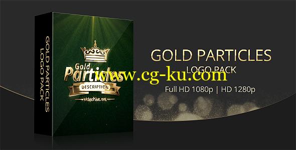 AE模版：5款时尚金色粒子汇聚LOGO标志 Particles Logo的图片1