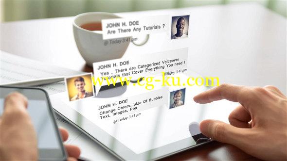AE模版：手机短信对话弹窗效果 Chat Messages Pack的图片1