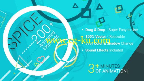 AE模版：200组多元化MG动态元素效果包 SPICE – 200+ Animated Elements的图片1