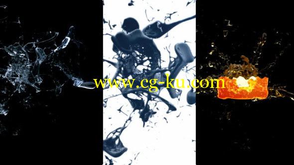 AE模版：液体飞溅LOGO标志汇聚片头 Splash Logo Reveal的图片1