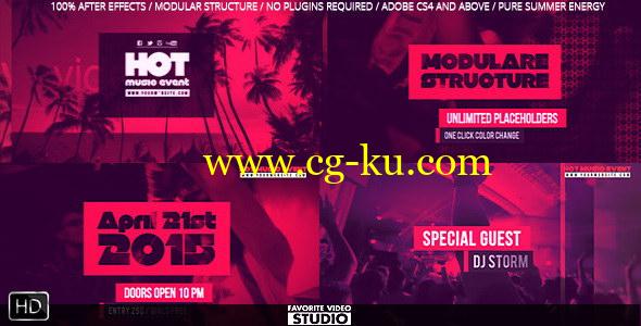 AE模版：时尚潮流音乐聚会栏目包装 Hot Music Event的图片1