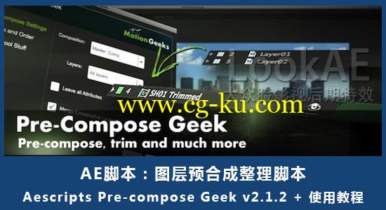 AE脚本：图层预合成整理脚本 Aescripts Pre-compose Geek v2.1.2+使用教程的图片1