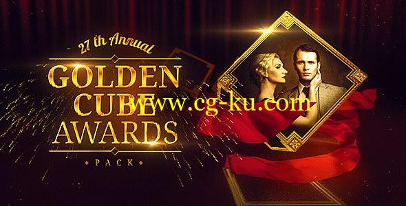 AE模版：三维立体金色立方字幕图文展示活动颁奖典礼包装 Golden Cube – Awards Pack的图片1