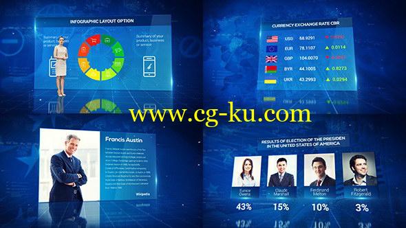 AE模版：电视新闻信息图表包栏目包装 News Infographics Pack的图片1