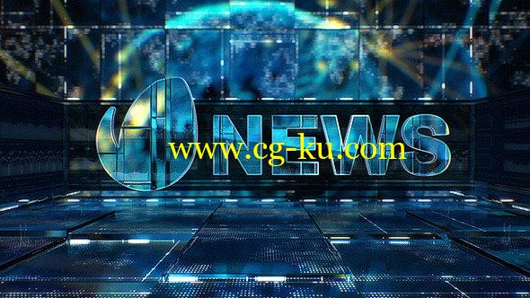 AE模版：三维电视新闻栏目包装片头  TV News的图片1