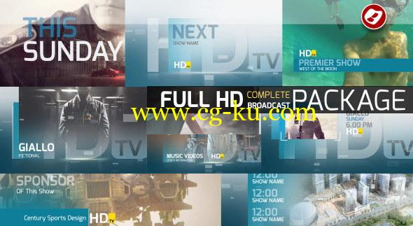 AE模版：电视广播节目预告图文展示栏目包装 HDtv Complete Broadcast Package的图片1