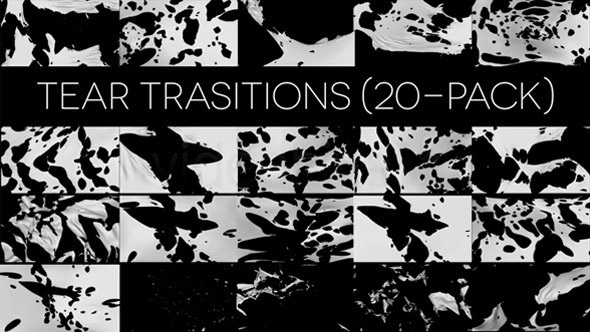 视频素材：20组撕裂破损转场视频素材 Tear Transitions的图片1