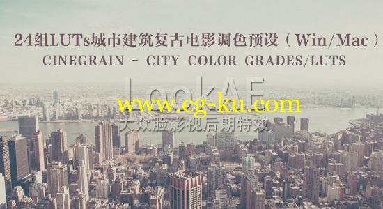 Win/Mac：24组LUTs城市建筑复古电影调色预设 CINEGRAIN – CITY COLOR GRADES/LUTS的图片1