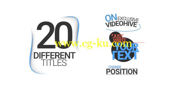 AE模版：20组标题文字排版动画 20 Different Titles的图片1