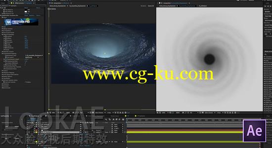 AE教程：使用 FreeForm Pro 插件制作3D真实水流漩涡特效的图片1
