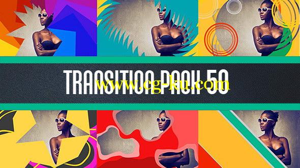 AE模版：50种MG动态图形转场动画 Transition pack 50的图片1