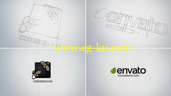 AE模版：草绘线条 LOGO 标志演绎动画片头的图片1