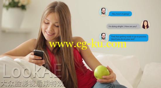 AE模板：手机短信信息弹窗动画效果 Text Messaging的图片1