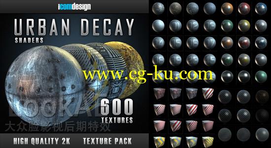 Win/Mac版：600组E3D纹理贴图材质预设合集 Element 3D – Urban Decay Shader Pack Promo的图片1