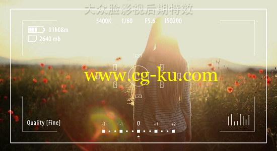 AE模板：手机单反相机摄像机拍摄取景框效果 Info Plates – Camera UI Matte Pack的图片1
