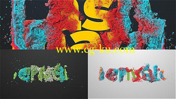 AE模板：漂亮珊瑚流体粒子 LOGO 演绎展示片头的图片1