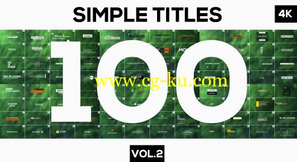 AE模板：100组4K高质量简洁文字标题标签字幕条动画效果包的图片1