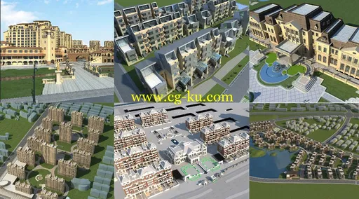 8套完整的建筑模型包含了贴图地形周边环境的图片1
