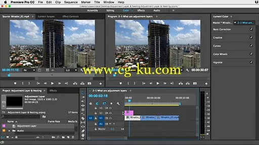 Lynda – Premiere Pro Guru Adjustment Layers and Nesting的图片1