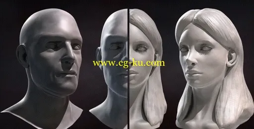 在ZBrush雕刻男性和女性的脸的图片1 在ZBrush雕刻男性和女性的脸的图片1