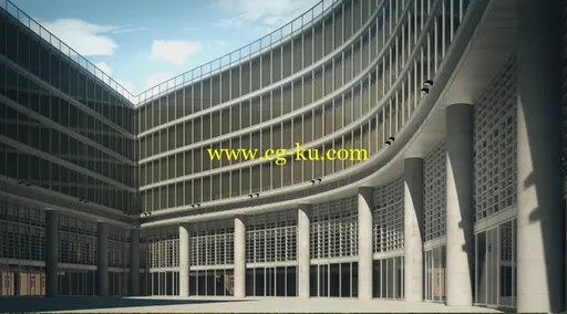 3dsmaxCreate a curtain wall building的图片1