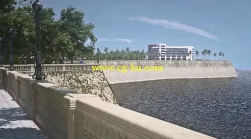 3dsmaxCreate a seaside promenade的图片1