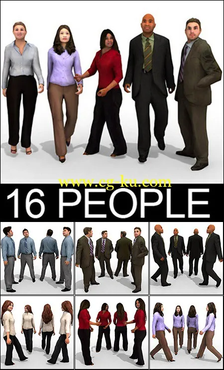 TurboSquid 16 3d People Models Business的图片1