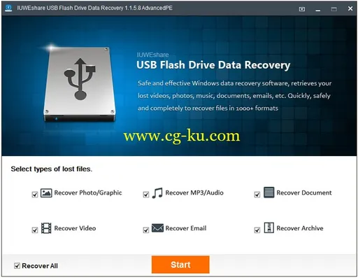 IUWEshare USB Flash Drive Data Recovery 1.1.5.8 Unlimited / AdvancedPE的图片1