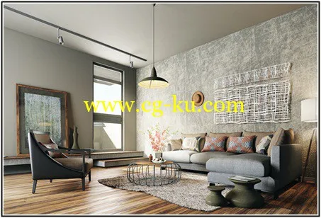 3d scene Living Room 1的图片1
