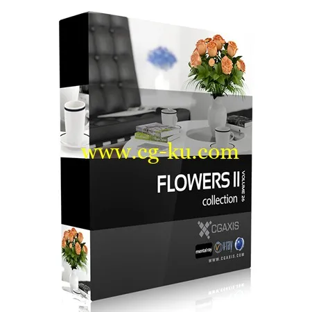 CGAxis Models Volume 26 Flowers II 盆栽植物3D模型合辑下载的图片1