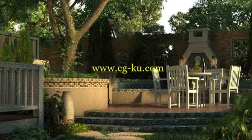 庭院小景3D动画的图片1