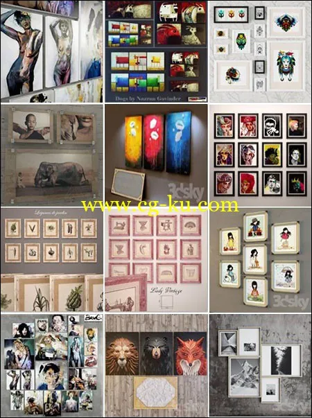 3dsky绘画相框室内3D模型的图片1