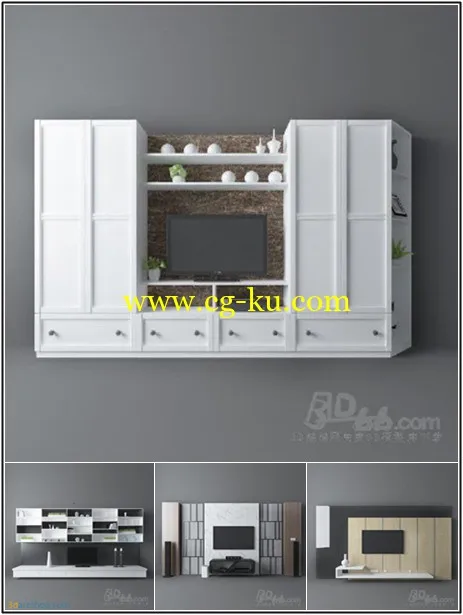 3darcshop电视传媒家具室内3D模型的图片1