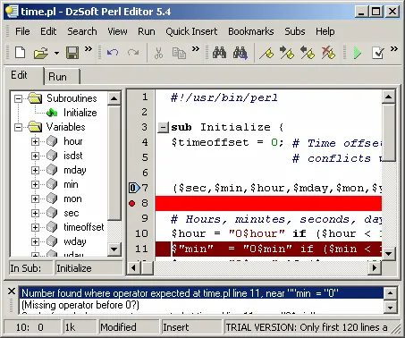DzSoft Perl Editor 5.8.9.7的图片1