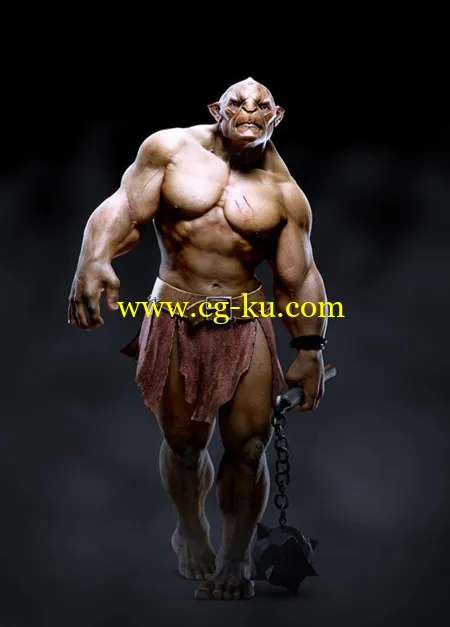 Gnomon Assets Fully lit Rigged  Textured Troll怪物模型​的图片1