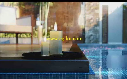 泳池小镜头3D动画场景​的图片1