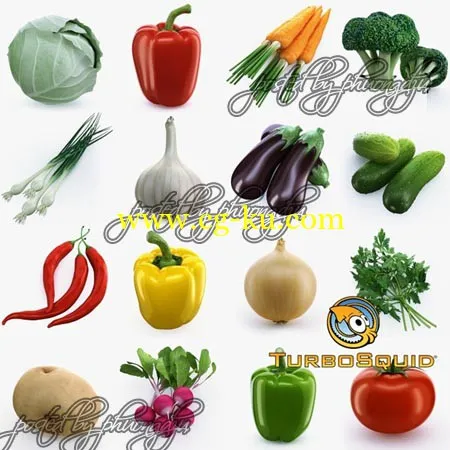 TurboSquid – Collection of Vegetables的图片1