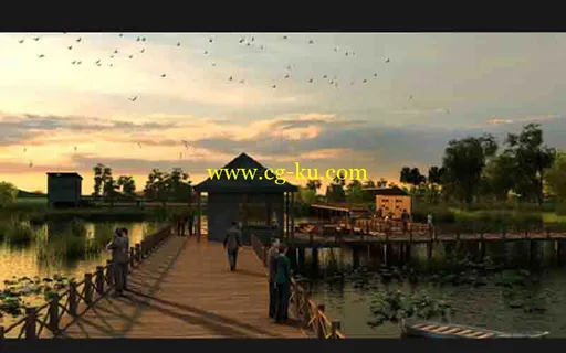 木栅栏3D动画场景的图片1