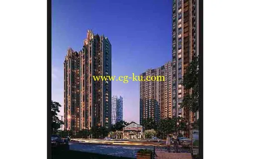 一套沿街的居民楼住宅建筑模型的图片1 一套沿街的居民楼住宅建筑模型的图片1