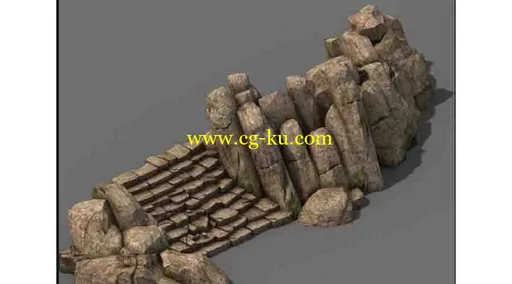 3D写实石台阶及石头地形的图片1