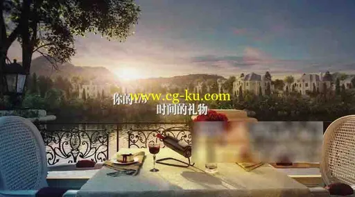 黄昏下浪费气氛餐桌特写动画的图片1