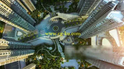 建筑动画俯视中庭表现镜头的图片1